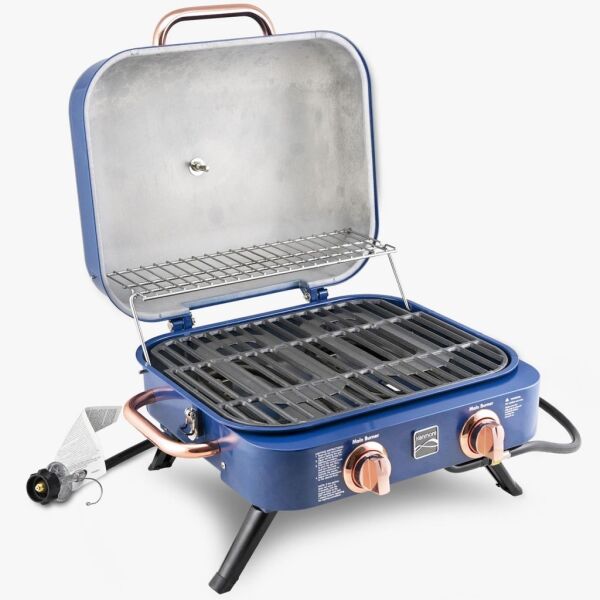 Kenmore KT-R40003-NC Gazlı 2 Ocaklı Masa Üstü Barbekü - Mavi
