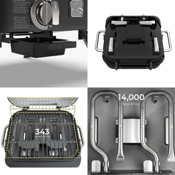 Kenmore KT-R40003-NC Gazlı 2 Ocaklı Masa Üstü Barbekü - Mavi