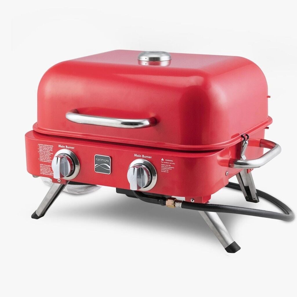 Kenmore KT-R40003-RD Gazlı 2 Ocaklı Masa Üstü Barbekü - Kırmızı