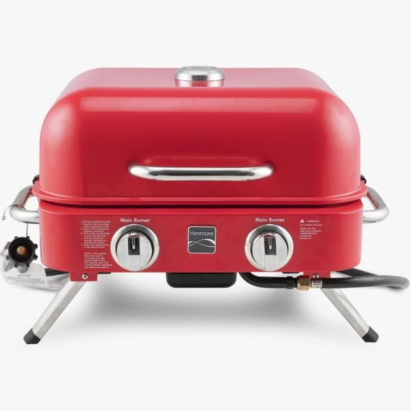 Kenmore KT-R40003-RD Gazlı 2 Ocaklı Masa Üstü Barbekü - Kırmızı