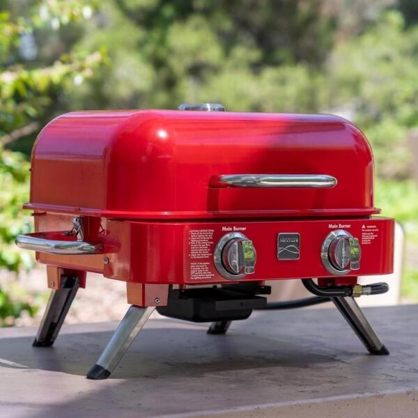 Kenmore KT-R40003-RD Gazlı 2 Ocaklı Masa Üstü Barbekü - Kırmızı