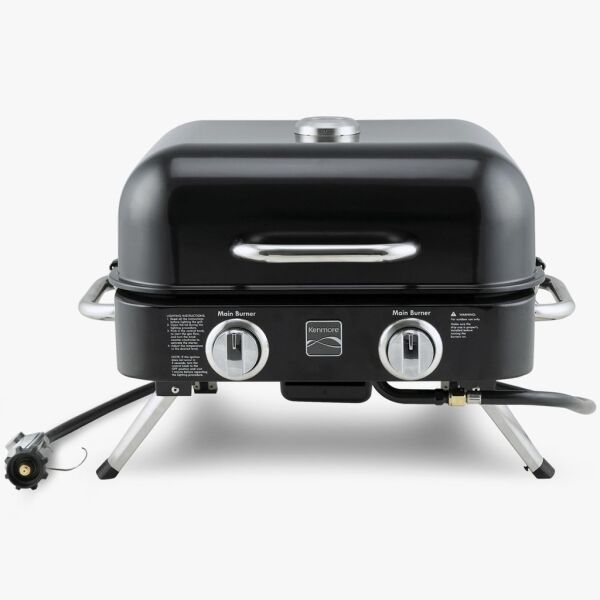 Kenmore KT-R40003-BK Gazlı 2 Ocaklı Masa Üstü Barbekü - Siyah