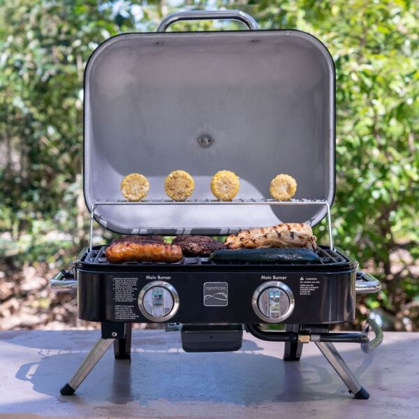 Kenmore KT-R40003-BK Gazlı 2 Ocaklı Masa Üstü Barbekü - Siyah