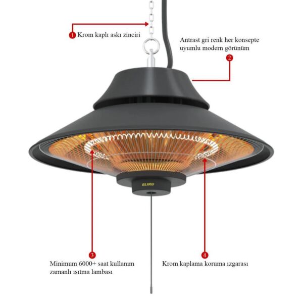 MirKraft Elirg 2000W Tavan Tipi Isıtıcı
