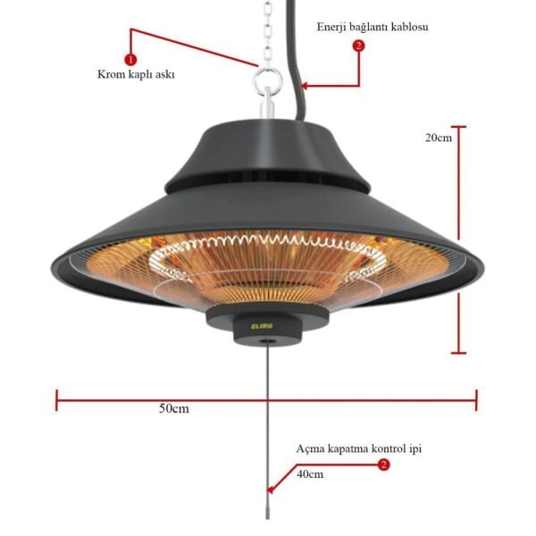 MirKraft Elirg 2000W Tavan Tipi Isıtıcı