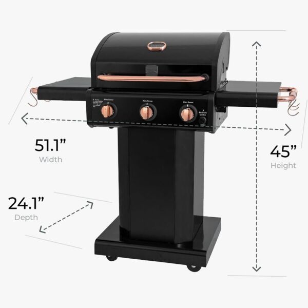 Kenmore PG-4030400LN-BC Gazlı 3 Ocaklı Barbekü - Siyah