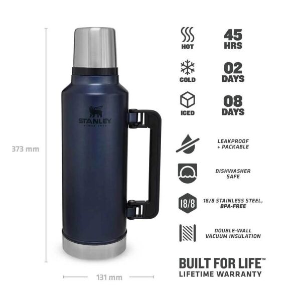 Stanley 10-07934-039 Klasik Vakumlu 1.9 Litre Çelik Termos - Lacivert