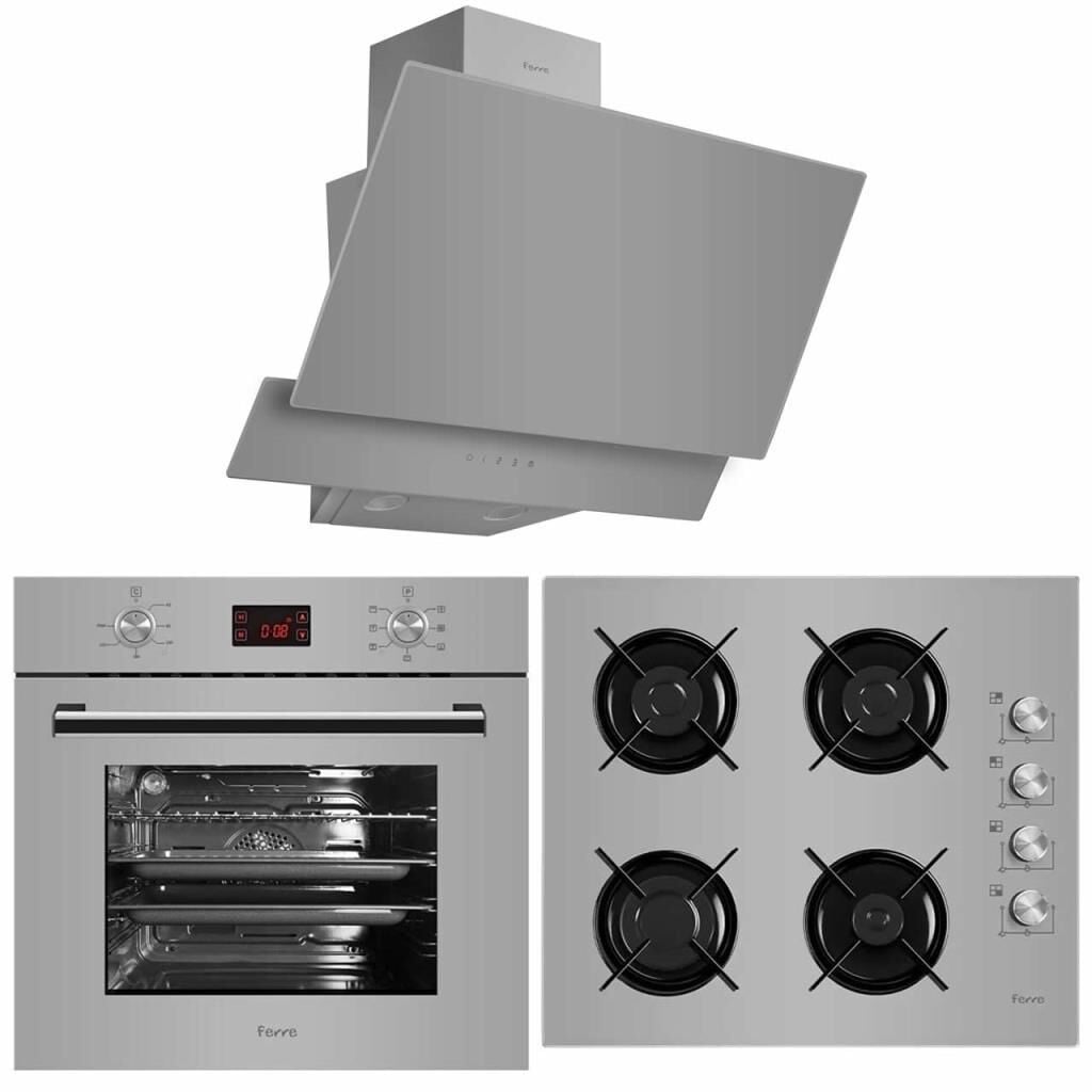 Ferre Fara Dokunmatik Dijital Gri Cam Ankastre Set