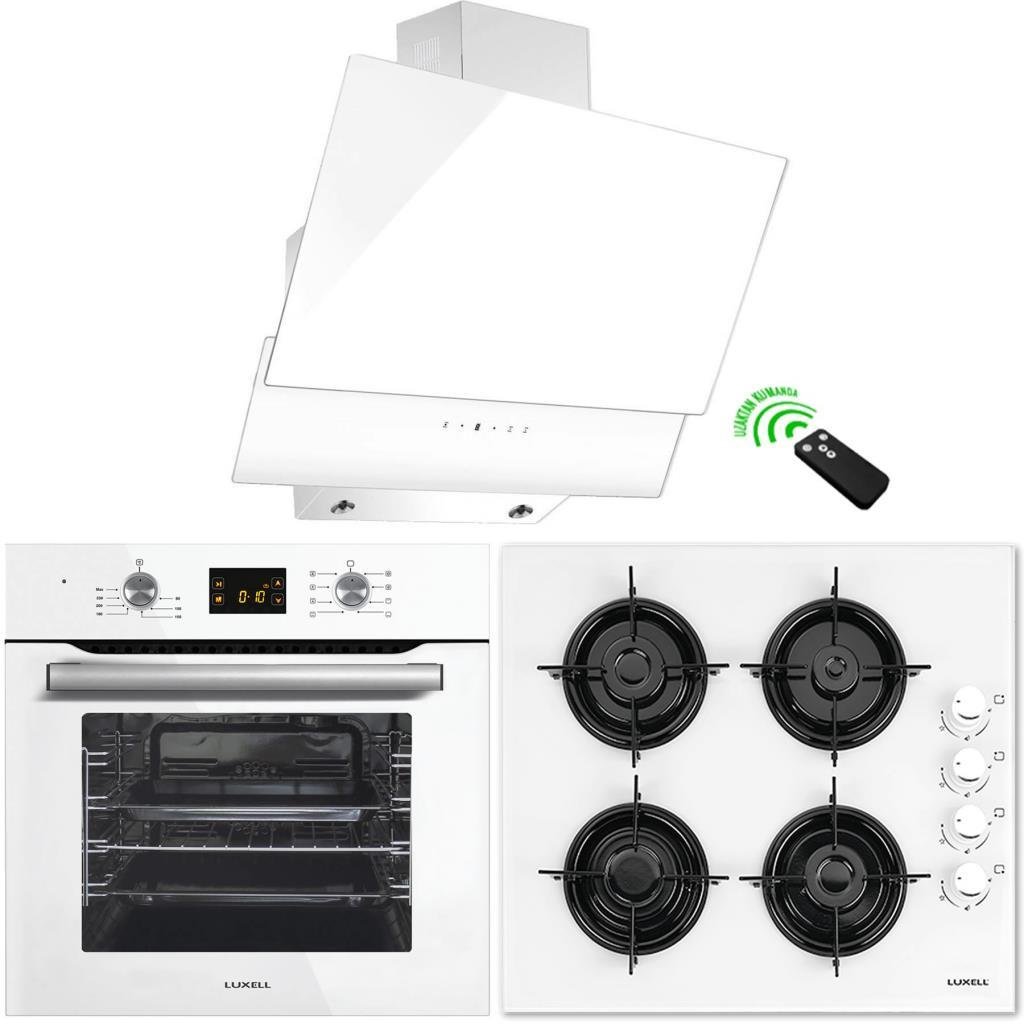 Luxell DDT 8 Program Dijital Dokunmatik Turbo Beyaz Cam Ankastre Set