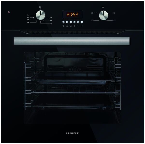 Luxell DT 4 Program Dijital Turbo Siyah Cam Ankastre Set