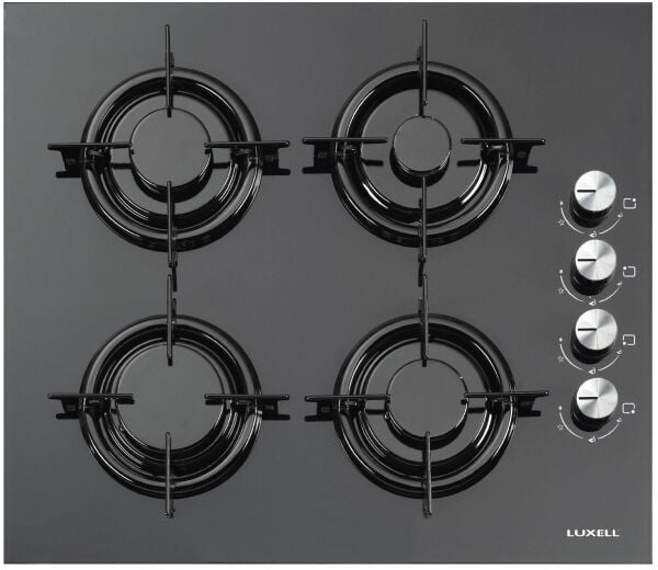 Luxell Kristal 4 Program Turbo Ankastre Siyah Cam Set