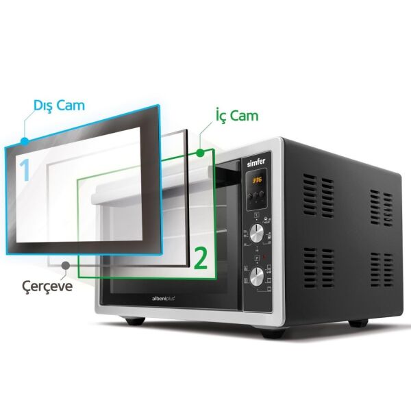 Simfer 7033 70 Litre Turbo Midi Fırın - İnox