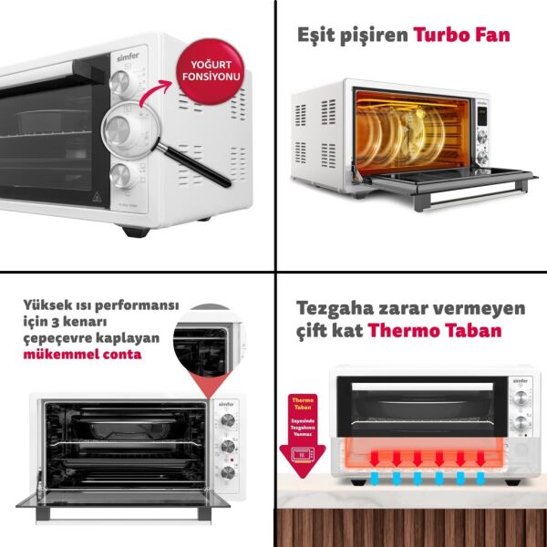 Simfer 7033 70 Litre Turbo Midi Fırın - İnox