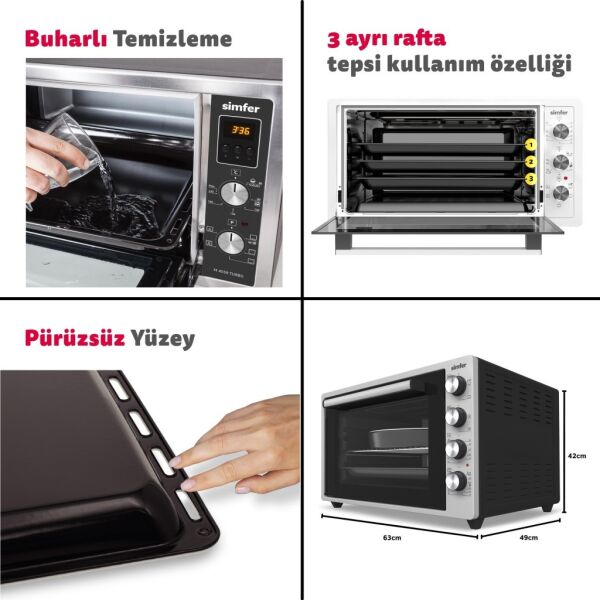 Simfer 7033 70 Litre Turbo Midi Fırın - İnox