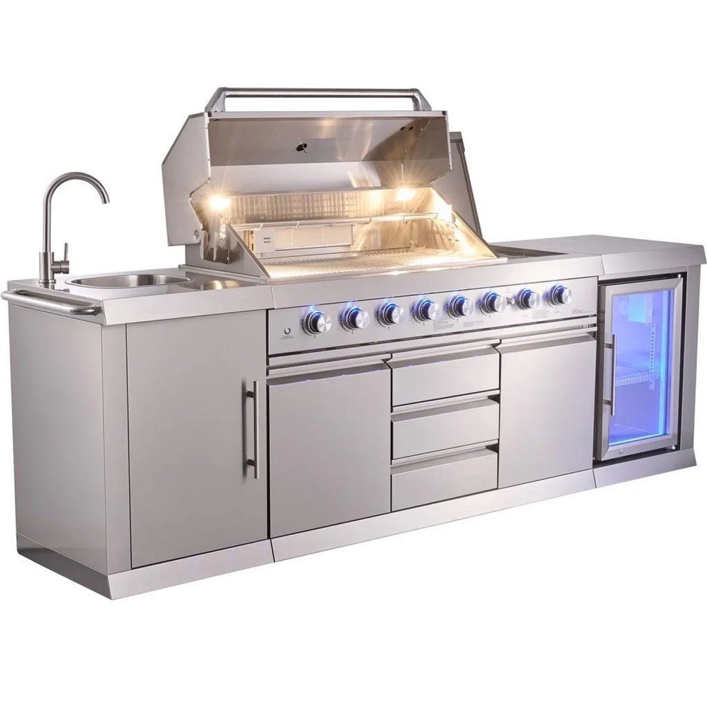 Berfmann BRGG-275S 6+2 Barbekü ve Buzdolaplı Paslanmaz Çelik Outdoor Mutfak