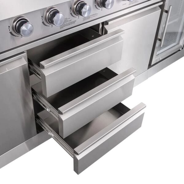 Berfmann BRGG-275S 6+2 Barbekü ve Buzdolaplı Paslanmaz Çelik Outdoor Mutfak