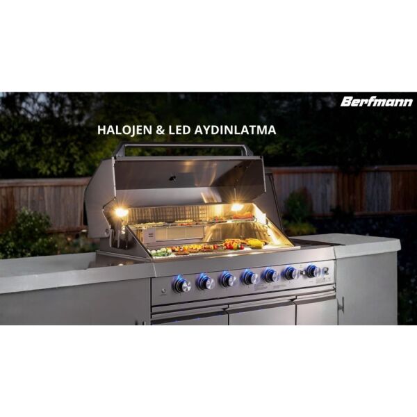 Berfmann BRGG-275S 6+2 Barbekü ve Buzdolaplı Paslanmaz Çelik Outdoor Mutfak