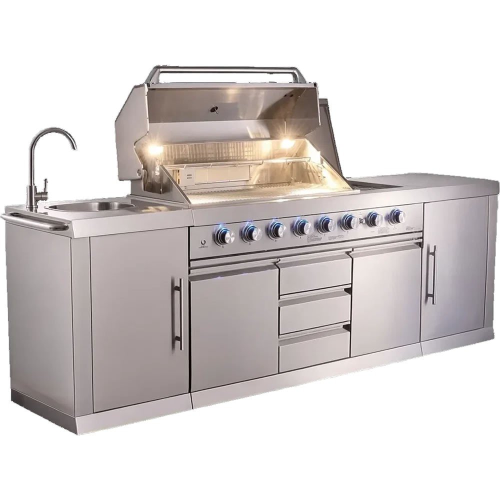 Berfmann BDGG-275S 6+2 Barbekülü Paslanmaz Çelik Outdoor Mutfak