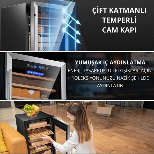 Berfmann BFC574-SG Humidor 574 Puro Kapasiteli Elektronik Puro Dolabı