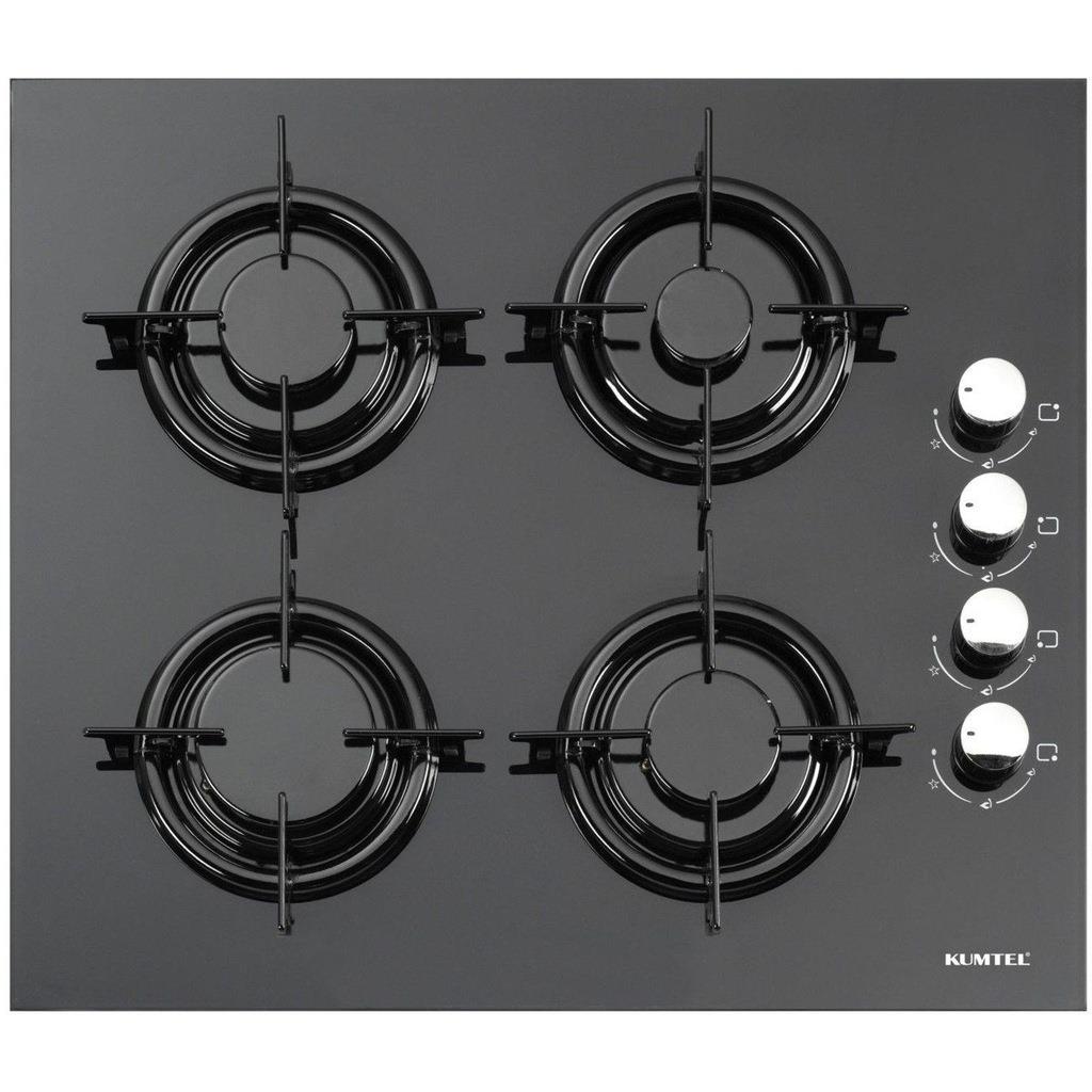 Kumtel KO-40TAHDF Siyah Cam Gaz Emniyetli Ankastre Ocak