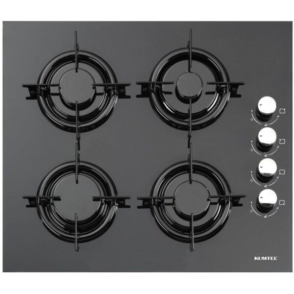 Kumtel KO-40TAHDF Siyah Cam Gaz Emniyetli Ankastre Ocak