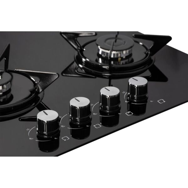 Kumtel KO-40TAHDF Siyah Cam Gaz Emniyetli Ankastre Ocak