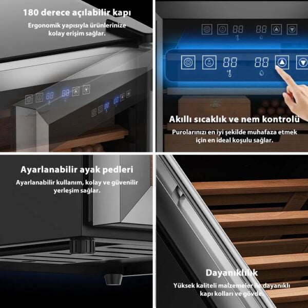 Berfmann BFC382-SG Humidor 382 Puro Kapasiteli Elektronik Puro Dolabı