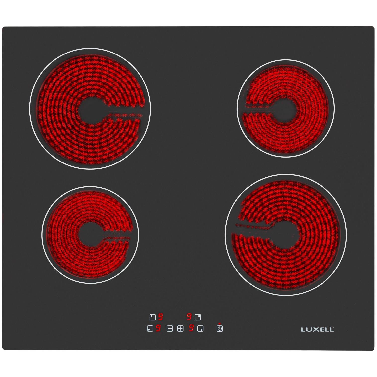 Luxell V6-04T Vitroseramik Elektrikli Siyah Cam Ankastre Ocak