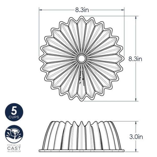 Nordicware 93277 Brillance Bundt Kek Kalıbı - 5 Cup
