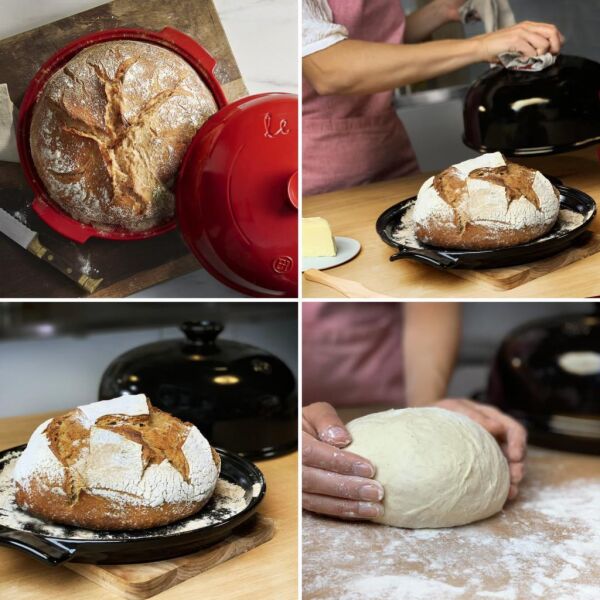 Emile Henry EH799108 Seramik Yuvarlak Ekmek Fırın Kabı (34x34x16,5 / 4,5 Litre)