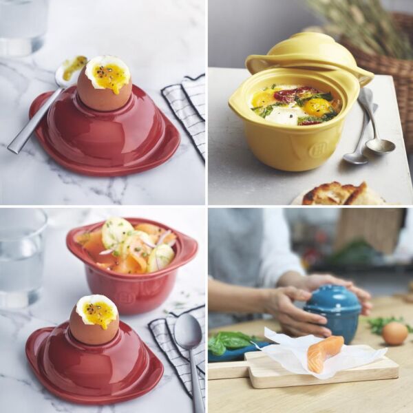 Emile Henry EH348409 Seramik Yumurta Fırın Kabı  (14x11x11,5 / 0,3 Litre)