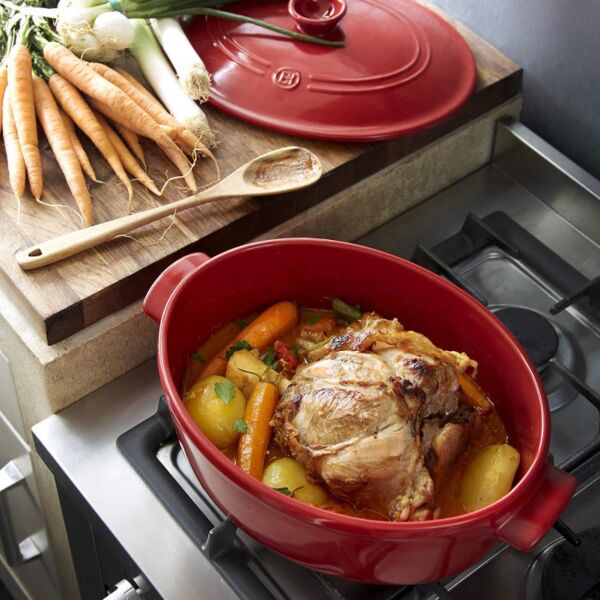 Emile Henry EH344560 Ateşe Dayanıklı Oval Seramik Tencere (6 Litre)