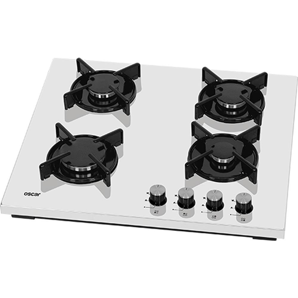 Oscar 3128 4 Gözlü Beyaz Cam Set Üstü Ocak (Lpg Uyumlu)