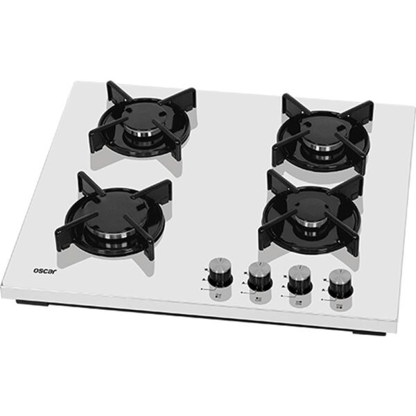 Oscar 3128 4 Gözlü Beyaz Cam Set Üstü Ocak (Lpg Uyumlu)
