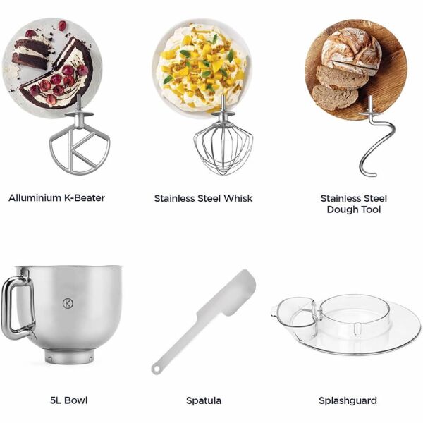 Kenwood KMX750CR kMix 1000W 5 Litre Stand Mikser - Silver / Krem