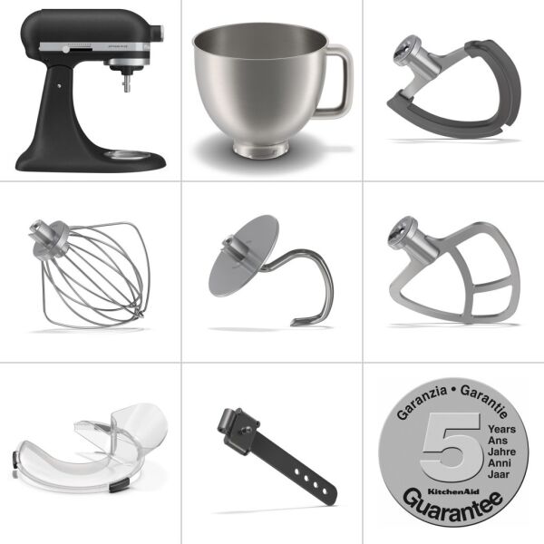 KitchenAid Artisan Plus 5KSM50PKVEBK 4.7 Litre Stand Mikser - Cast Iron Black