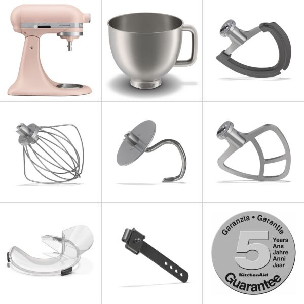 KitchenAid Artisan Plus 5KSM50PKVEFT 4.7 Litre Stand Mikser - Feather Pink