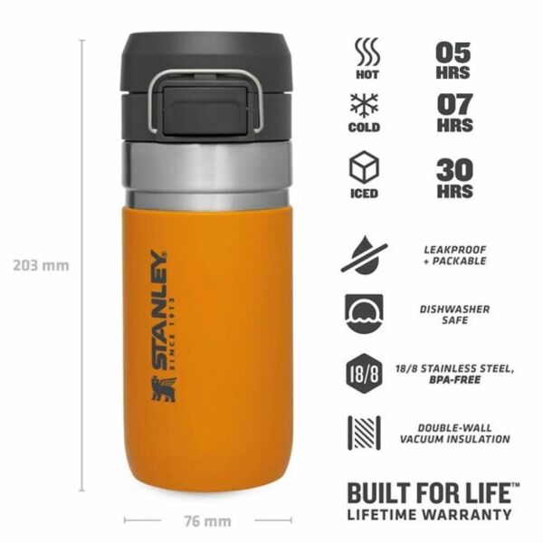 Stanley 10-09148-027 The Quick Flip 0.47 Litre Çelik Termos - Safran