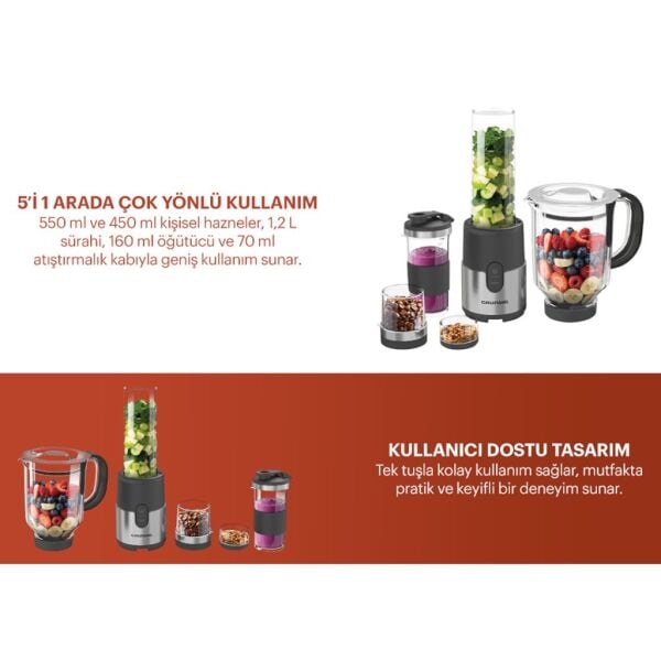 Grundig KB 7408 5 in 1 Smoothie Blender Seti