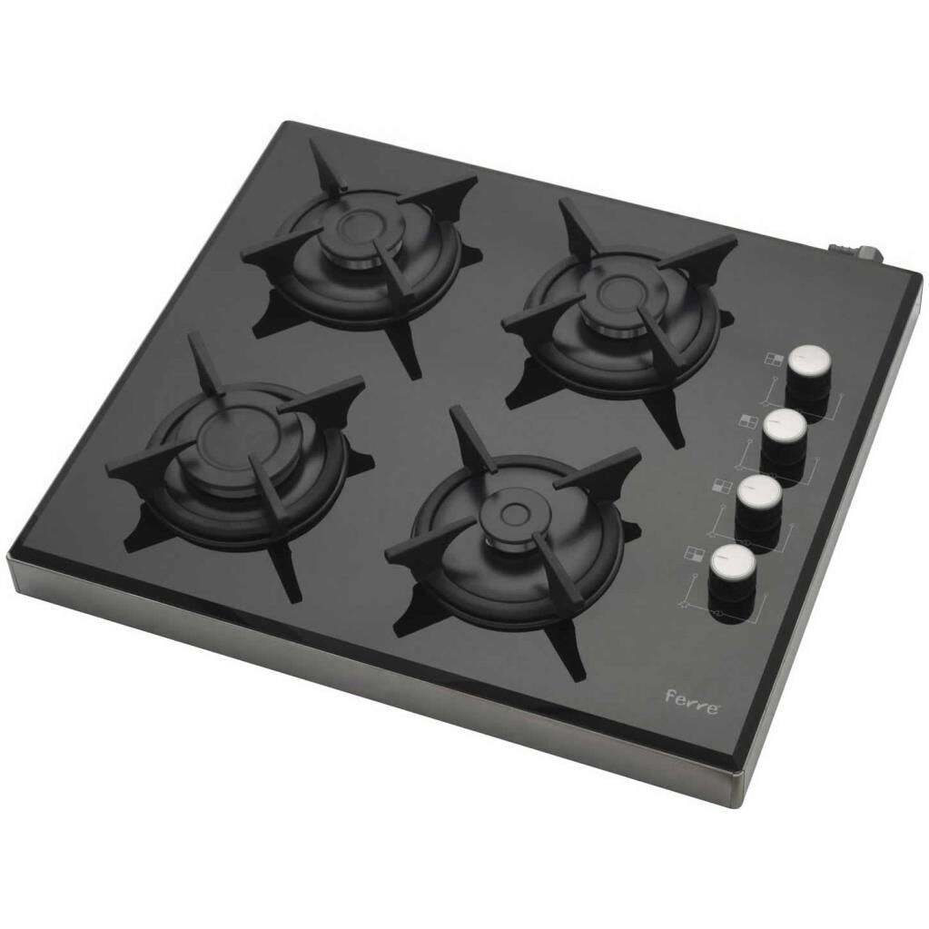 Ferre 1240 CE 4 Gözü Gazlı Döküm Izgaralı Siyah Cam Set Üstü Ocak