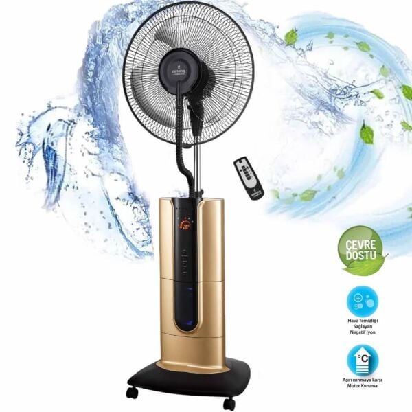 Airking Cool Pro 18'' Soğuk Buharlı, İyonizerli, Uzaktan Kumandalı Vantilatör - Gold