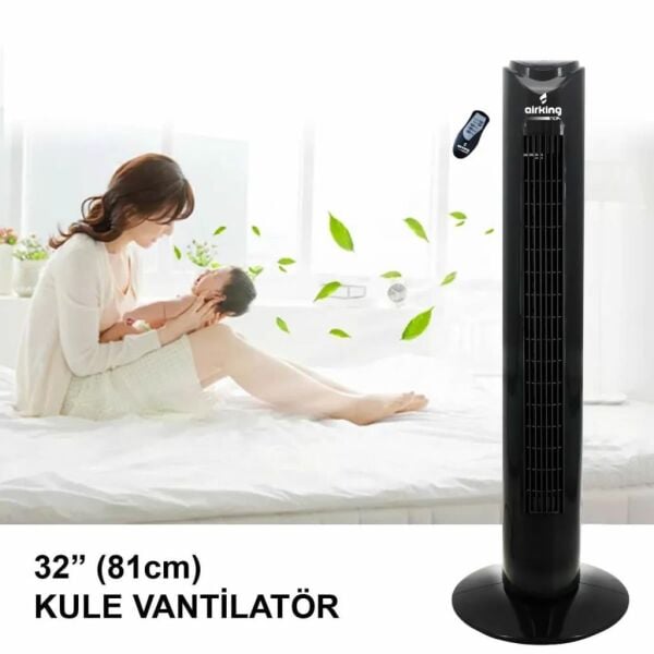 Airking Noa Uzaktan Kumandalı 130W Kule Tipi Vantilatör