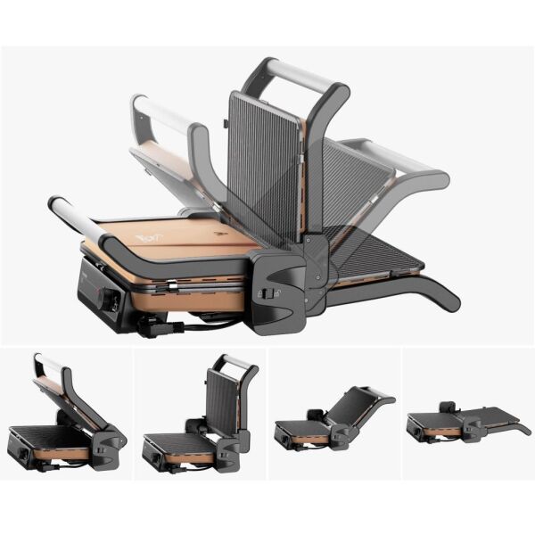 Gazzella TST 1000 R Tostum 2000W Tost ve Izgara Makinesi - Rose