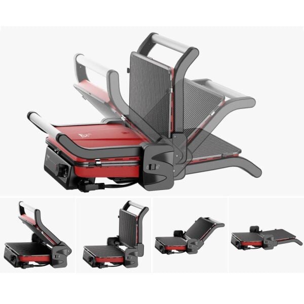 Gazzella TST 1000 K Tostum 2000W Tost ve Izgara Makinesi - Kırmızı