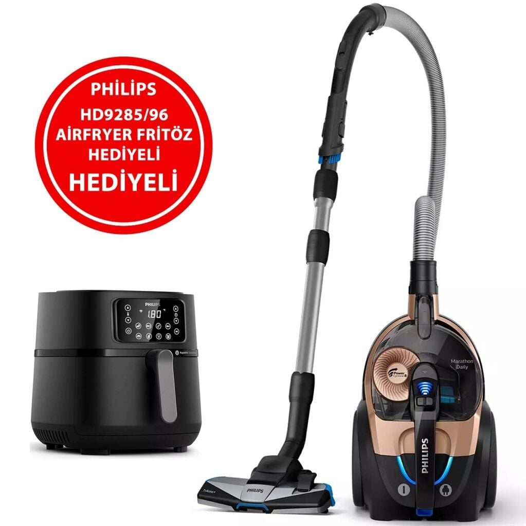 Philips XB7151/07 Marathon Torbasız Süpürge + HD9285/96 Fritöz Hediyeli