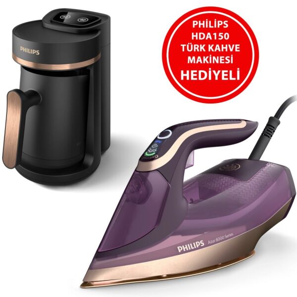 Philips DST8040/30 Azur 3000 W Buharlı Ütü + HDA150 Kahve Makinesi Hediyeli