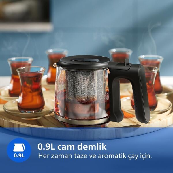 Philips HD7350/00 5000 Serisi 1900 W Cam Demlikli Çay Makinesi - İnox