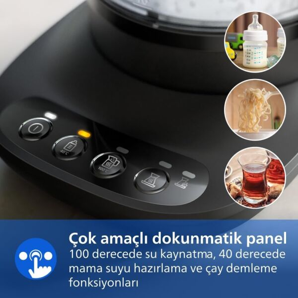 Philips HD7360/00 5000 Serisi 1900 W Çok Amaçlı Cam Çay Makinesi - Siyah