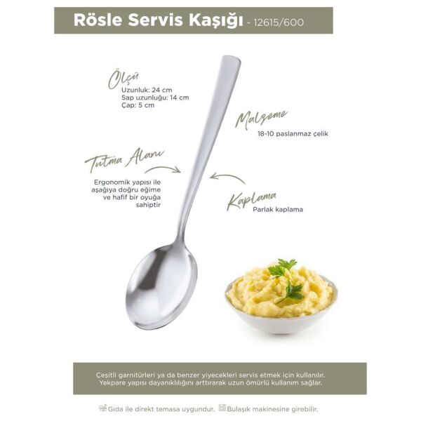 Rösle 12615 VS 600 Paslanmaz Çelik Servis Kaşığı - Ø 5 Cm.