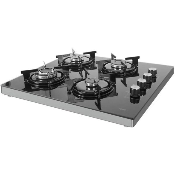 Ferre S2240-CE WB Wok Bekli 4 Gözü Gazlı Siyah Cam Set Üstü Ocak